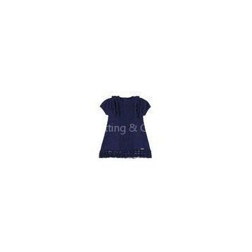 Love shape Summer fashion Round neck Blue small baby knitting dress patterns