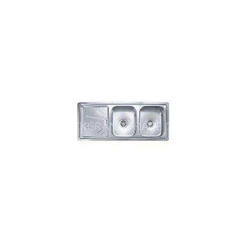 18 Guage Double Bowl Stainless Steel Kitchen Sinks With Drainer Kits