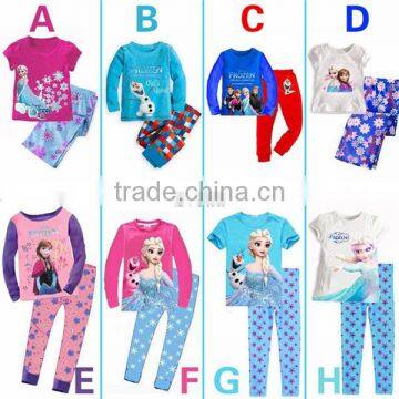 Wholesale Sleepwear for girls Frozen pajamas for children cotton sleepwear cheap price