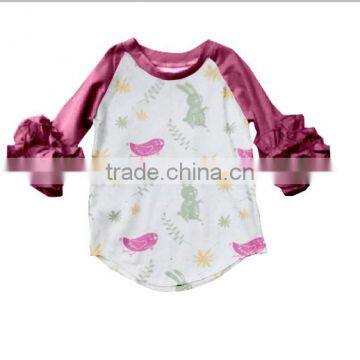 New Arrival 2017 Spring Summer Children Frock Boutique Ruffle Chick Baby Shirts Hot Sale Kid Clothing Easter Shirt photo-3