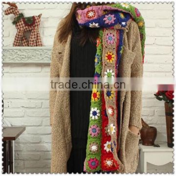 Shawls scarves Sen of the original pure hand crocheted shawl pastoral stitching crochet flower scarf