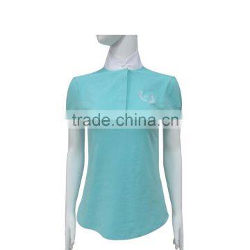 Embroidered logo women golf polo shirt wholesale