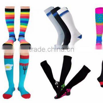 Wholesale Custom Light Compression Nurse Socks Knee High Private Label Sport Compression Running Socks-ZP0008 photo-2