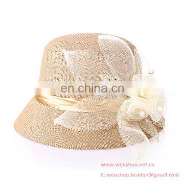 2016 Big Flower Affixing Elegant Ladies Bucket Hat