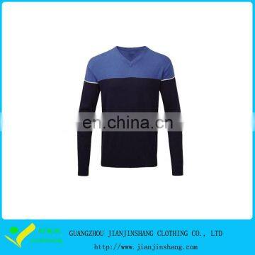 Customized Color Combination V Collar Slim Fitted Mens Knitwear For Playing Golf