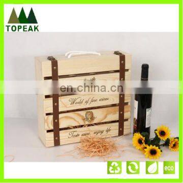 New products 2016 high quality 4 four bottles wine wooden box