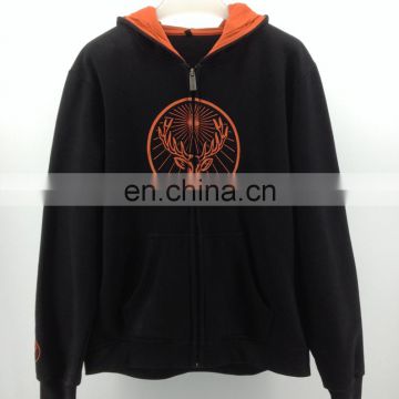 Double Thick Pullover Hoodies kangaroo pocket hood pullover sweatshirt black orange hoodies