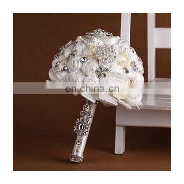 Rhinestone and Pearl decoration Handmade wedding bridal artificial flower bouquet