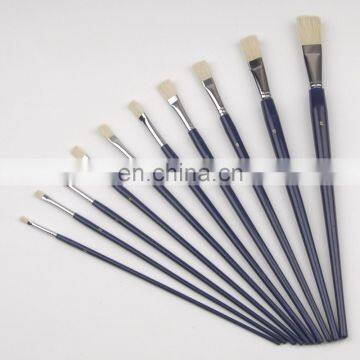 Long Wooden Hog Bristle Paint Brush for Oil Painting