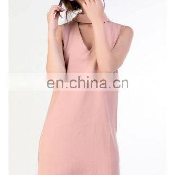 DUSTY PINK NECK TIE DRESS