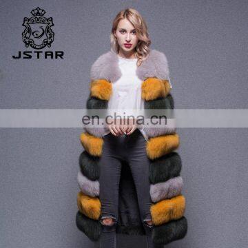 Hot sale high quality sleeveless long vest real fox fur waistcoat