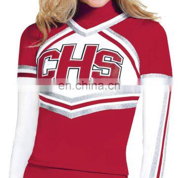 Adult sublimated cheerleading uniform costume top and skirts for school student dance wear