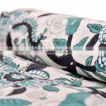 Indian 2017 Hand Block Print Fabric By Meter Floral Sanganeri Fabric For Garments Ethnic Throw Cloth photo-3