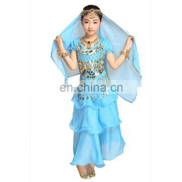 BestDance Belly Dance Costume for Kids Top 3 Layers Skirt Hip Scarf Veil Scarf
