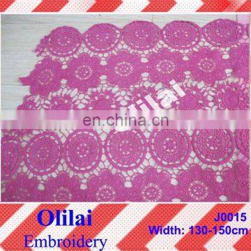 Embroidered lace fabric