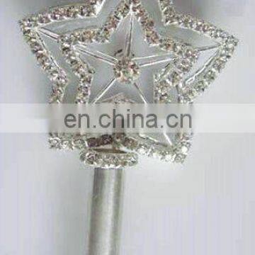 fashion metal silver plated rose shape magic scepter wand for girls