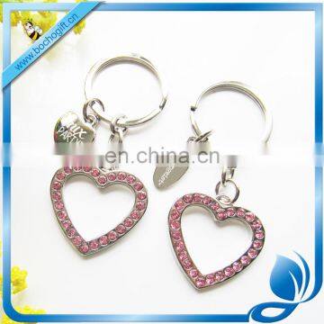 Crystals keychain for Valentine, Metal heart keychains for girls