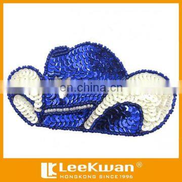 Star hat sequin embroidery applique style, beaded and sequin embroidered applique for garment accessories