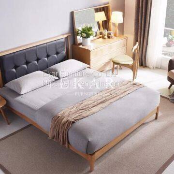 European Modern Furniture Wooden With Leather Headboard Cushion 1.8M Bed