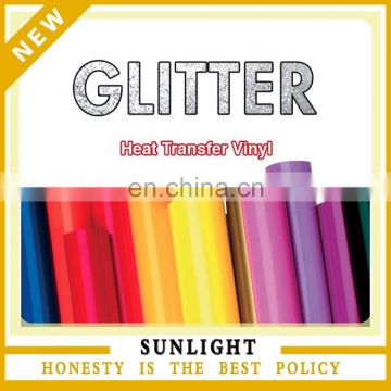 Glitter heat transfer vinyl &heat transfer film glitter for clothing