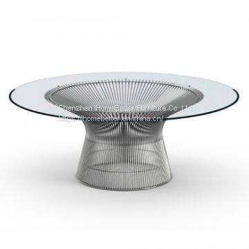 Stainless steel platner table modern classic round tea table