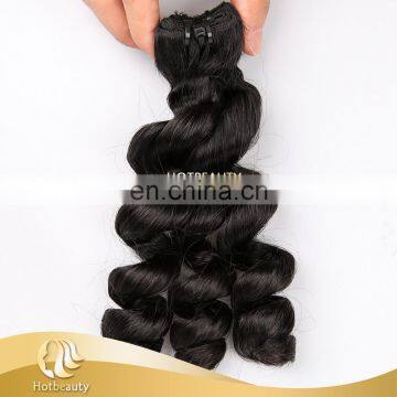 Top quality fumi hair, double drawn human hair weave