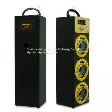 Portable Wooden Wireless Bluetooth Speaker Outdoors Microphone Karaoke Speaker photo-2