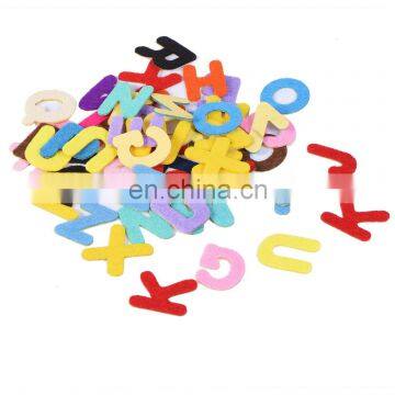 colorful laser cut felt letters with back adhesive stick on wall