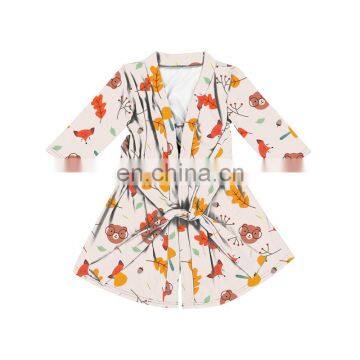 Mini Bears  And Fox Face With Beauty Plant Custom Pajamas For Adorable Girls Sleeping Wear