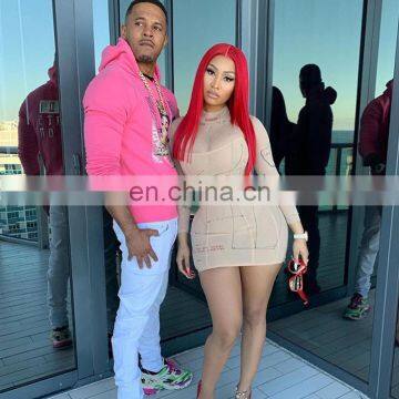 LAITE D2181 2020 New Arrivals Patchwork Printed See-through Sexy Dresses Women Fashion Bodycon Casual Dresses photo-6