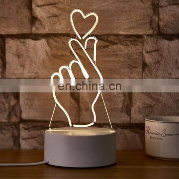Custom 3D Illusion Lamp Warm White Led Novelty Night Light