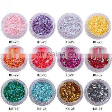 12 pots Promotional 3D Nail art kit Diamond rhombus shaped nail shining sequin spangles paillette decoration