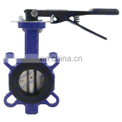 Bundor DN65 DI body handle operated PN16 universal wafer butterfly valve manufacturer