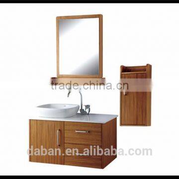 chocolate pvc waterproof wood bathroom vanity cabinet, bathroom cabinet double sink