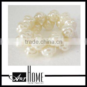 2014 fashion diamond white beads napkin rings for table decoration