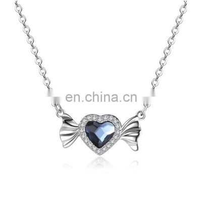 Accessories jewelry wholesale sterling silver custom women 925s heart pattern pendant necklace