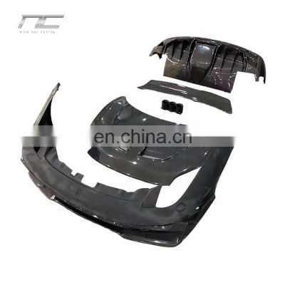 458 Vorstein Style Half Carbon Fiber Body Kit Front Rear Bumper Engine Hood Rear Spoiler Wing For Ferrari 458 Italia And Spider