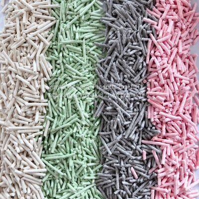 Natural Plant 2.0mm Strip Shape Clumping Flushable Tofu Cat Litter