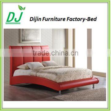 French Luxury Soft Leather Double Bed Cover Frame Bed Queen Bed Red Leather Bed Frame