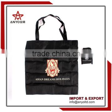 Logo imprinted available polyester foldable shopping bag