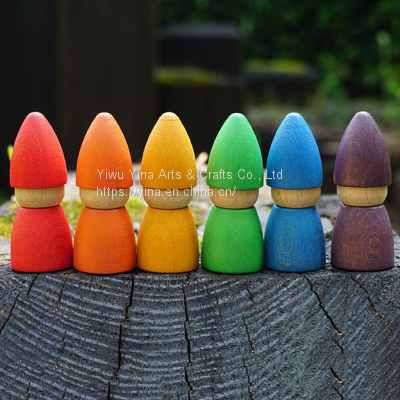 Wholesale Wooden Montessori Peg Dolls With Hats photo-3