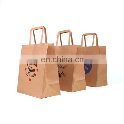 Custom Small Kraft Brown Paper Gift Shopping Bags Packaging With Handle