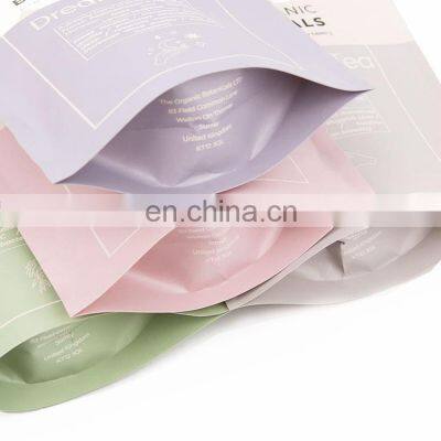 Customized Printed Resealable Food Grade Ziplock Doypack Moisture-proof Zipper Kraft Paper Bag Tea Bag With Tear Notch photo-3