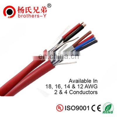 FPLP Fire Alarm Cable 18 AWG, 16 AWG, 14 AWG & 12 AWG 2 & 4 Solid Copper Conductors Shielded Red