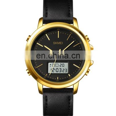 SKMEI 1652 Bulk Wholesale Best Watches For Men Luxury Leather Digital Analog Watch