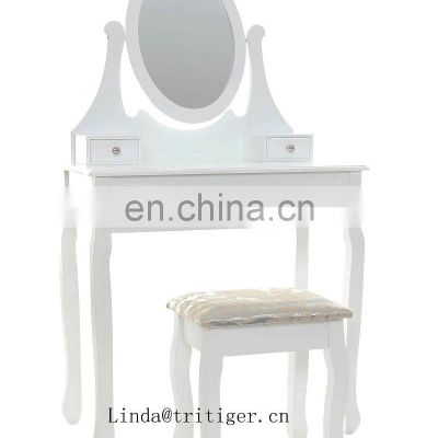 Factory wooden mirrored dressing table designs mirror with drawer morden makeup dresser