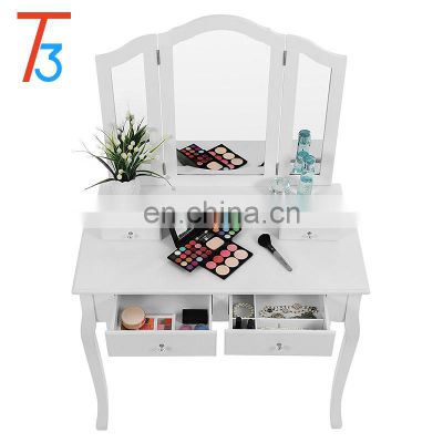 Unique Dressers Mirror Makeup Desk Dressing Table And Stool Set With Drawer