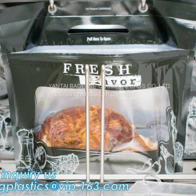 Stand up Food Airtight Roasting Chicken Packaging Bag, Hot Chicken Hot Food Plastic Bag, Resealable Plastic Roast Chicken Bags photo-3
