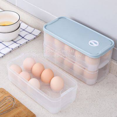 Plastic Egg Storage Container for Fridge Organization Storage Containers Transparent Box Egg Holder Bin With Lid Stackable Tray Holds 10/20 Eggs photo-2
