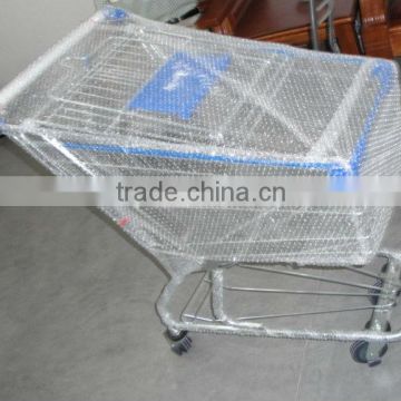 150L european type zinc plated hypermarket hand trolley